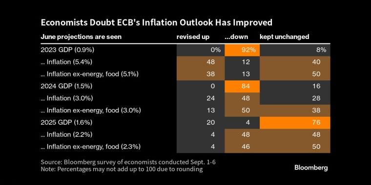 经济学家怀疑欧洲央行的通胀前景有所改善 - 行情走势分析 - 股指、黄金、外汇、原油 - 财经图表/统计图表/分析图表/经济指标【GDP-CPI-PMI-非农】 - 彭博社 - Bloomberg - 市场矩阵